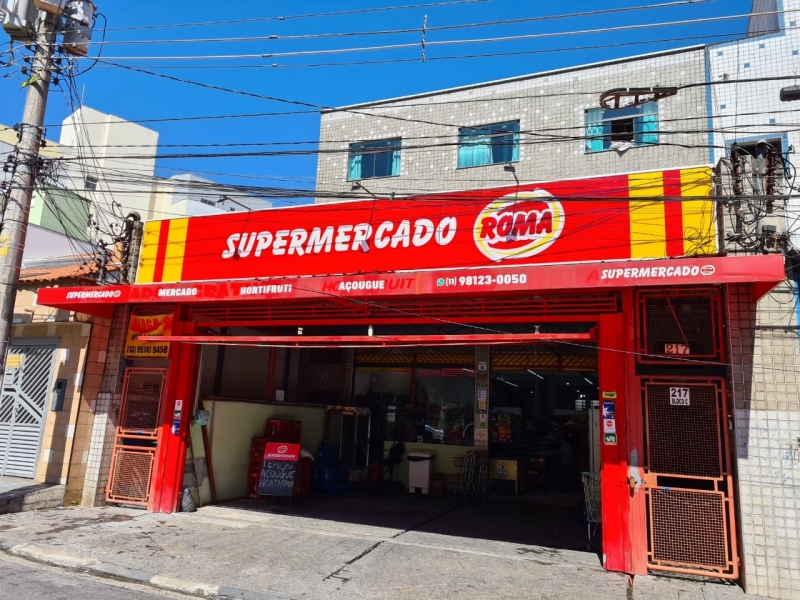 Fachada de Supermercado em Acm Americana - Fachada Acm Preto