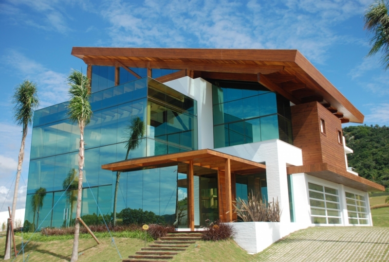 Instalação de Fachada de Vidro com Madeira Ribeirão Preto - Fachada de Vidro Refletivo