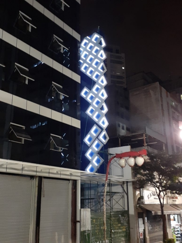 Letreiro Iluminado Fachada Preços Mongaguá - Fachada com Letreiro