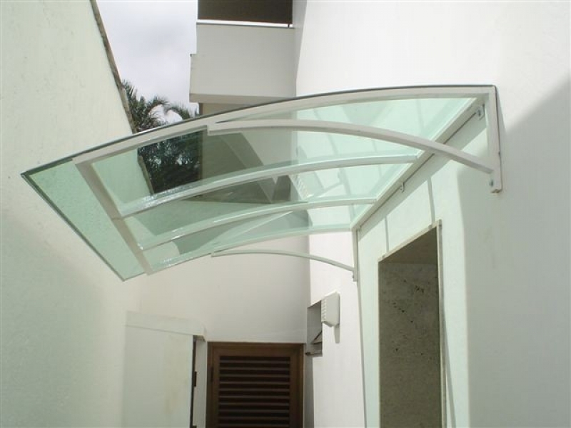 Toldo Policarbonato para Porta Itanhaém - Toldo Policarbonato Transparente